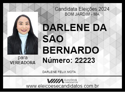 Candidato DARLENE DA SAO BERNARDO 2024 - BOM JARDIM - Eleições