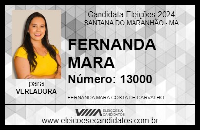 Candidato FERNANDA MARA 2024 - SANTANA DO MARANHÃO - Eleições