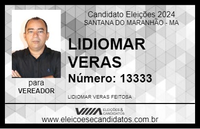 Candidato LIDIOMAR VERAS 2024 - SANTANA DO MARANHÃO - Eleições