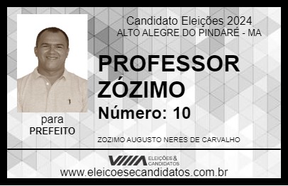 Candidato PROFESSOR ZÓZIMO 2024 - ALTO ALEGRE DO PINDARÉ - Eleições