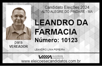 Candidato LEANDRO DA FARMACIA 2024 - ALTO ALEGRE DO PINDARÉ - Eleições