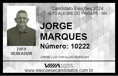 Candidato JORGE MARQUES 2024 - ALTO ALEGRE DO PINDARÉ - Eleições