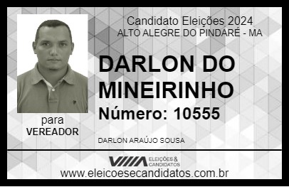 Candidato DARLON DO MINEIRINHO 2024 - ALTO ALEGRE DO PINDARÉ - Eleições