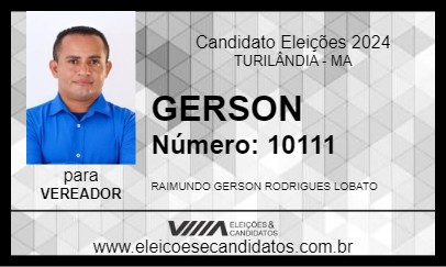 Candidato GERSON 2024 - TURILÂNDIA - Eleições