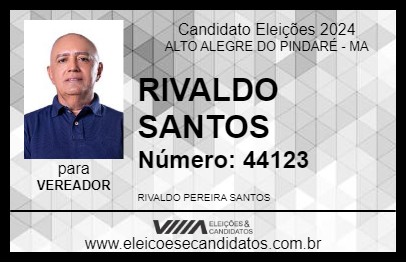 Candidato RIVALDO SANTOS 2024 - ALTO ALEGRE DO PINDARÉ - Eleições