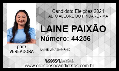 Candidato LAINE PAIXÃO 2024 - ALTO ALEGRE DO PINDARÉ - Eleições