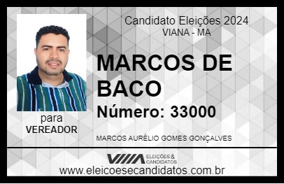 Candidato MARCOS DE BACO 2024 - VIANA - Eleições