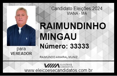 Candidato RAIMUNDINHO MINGAU 2024 - VIANA - Eleições