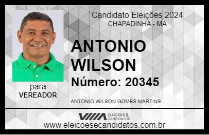 Candidato ANTONIO WILSON 2024 - CHAPADINHA - Eleições