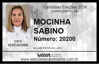 Candidato MOCINHA SABINO 2024 - CHAPADINHA - Eleições