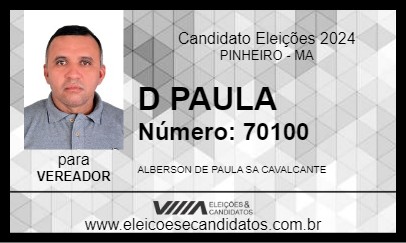 Candidato D PAULA 2024 - PINHEIRO - Eleições