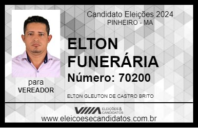 Candidato ELTON FUNERÁRIA 2024 - PINHEIRO - Eleições