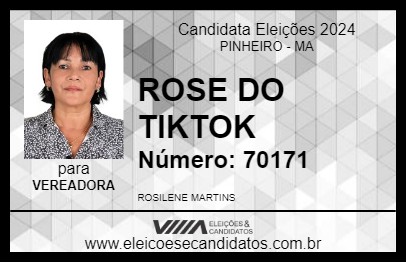 Candidato ROSE DO TIKTOK 2024 - PINHEIRO - Eleições