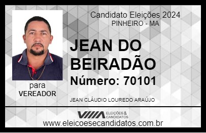 Candidato JEAN DO BEIRADÃO  2024 - PINHEIRO - Eleições