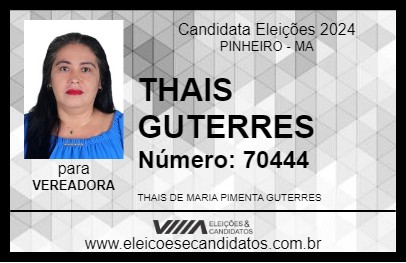 Candidato THAIS GUTERRES 2024 - PINHEIRO - Eleições