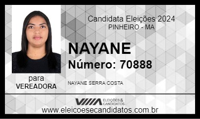 Candidato NAYANE  2024 - PINHEIRO - Eleições