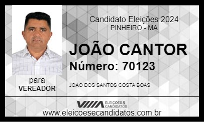 Candidato JOÃO CANTOR 2024 - PINHEIRO - Eleições