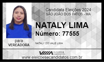 Candidato NATALY LIMA 2024 - SÃO JOÃO DOS PATOS - Eleições