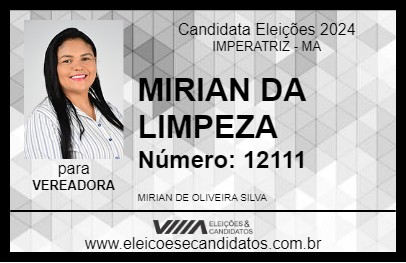 Candidato MIRIAN DA LIMPEZA 2024 - IMPERATRIZ - Eleições