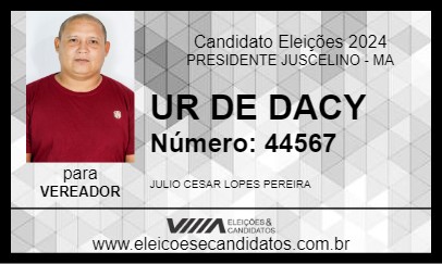 Candidato UR DE DACY 2024 - PRESIDENTE JUSCELINO - Eleições