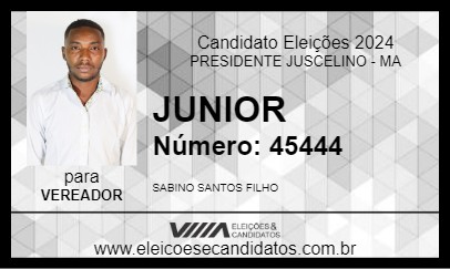 Candidato JUNIOR 2024 - PRESIDENTE JUSCELINO - Eleições