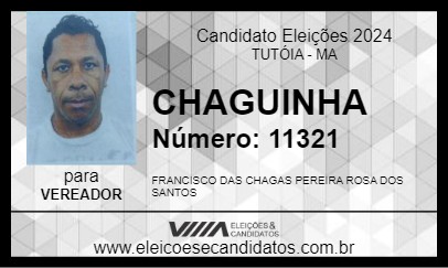 Candidato CHAGUINHA 2024 - TUTÓIA - Eleições