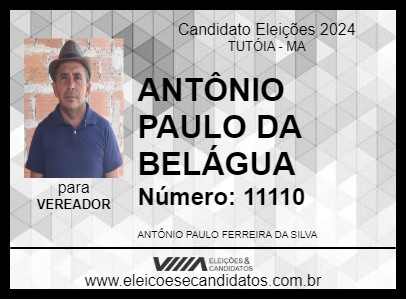 Candidato ANTÔNIO PAULO DA BELÁGUA 2024 - TUTÓIA - Eleições