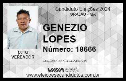 Candidato GENEZIO LOPES 2024 - GRAJAÚ - Eleições