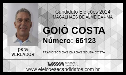 Candidato GOIÓ COSTA 2024 - MAGALHÃES DE ALMEIDA - Eleições