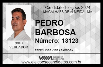 Candidato PEDRO BARBOSA 2024 - MAGALHÃES DE ALMEIDA - Eleições