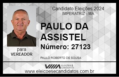 Candidato PAULO DA ASSISTEL 2024 - IMPERATRIZ - Eleições