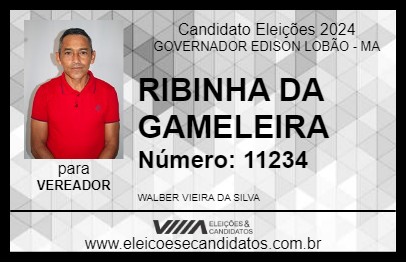 Candidato RIBINHA DA GAMELEIRA 2024 - GOVERNADOR EDISON LOBÃO - Eleições