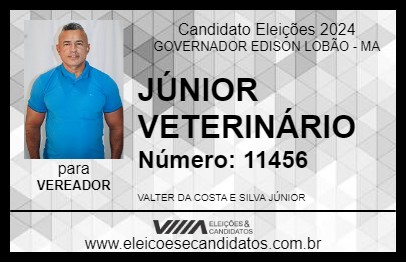 Candidato JÚNIOR VETERINÁRIO 2024 - GOVERNADOR EDISON LOBÃO - Eleições