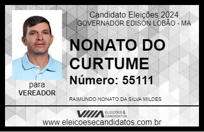 Candidato NONATO DO CURTUME 2024 - GOVERNADOR EDISON LOBÃO - Eleições