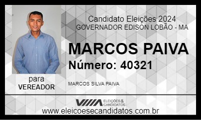 Candidato MARCOS PAIVA 2024 - GOVERNADOR EDISON LOBÃO - Eleições