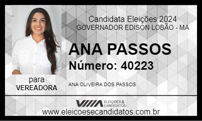 Candidato ANA PASSOS 2024 - GOVERNADOR EDISON LOBÃO - Eleições