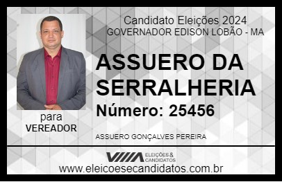 Candidato ASSUERO DA SERRALHERIA 2024 - GOVERNADOR EDISON LOBÃO - Eleições