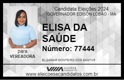 Candidato ELISA DA SAÚDE 2024 - GOVERNADOR EDISON LOBÃO - Eleições