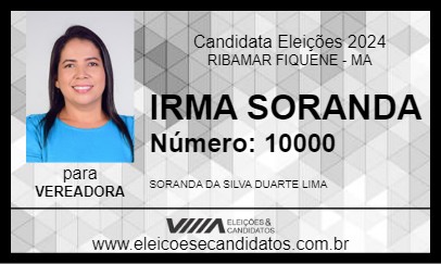 Candidato IRMA SORANDA 2024 - RIBAMAR FIQUENE - Eleições