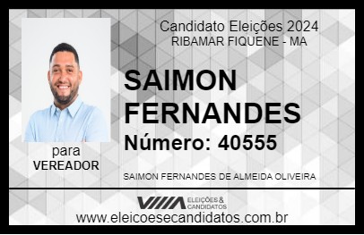 Candidato SAIMON FERNANDES 2024 - RIBAMAR FIQUENE - Eleições