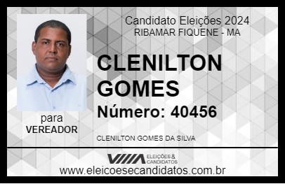 Candidato CLENILTON GOMES 2024 - RIBAMAR FIQUENE - Eleições