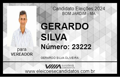 Candidato GERARDO SILVA 2024 - BOM JARDIM - Eleições