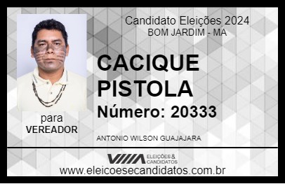 Candidato CACIQUE PISTOLA 2024 - BOM JARDIM - Eleições