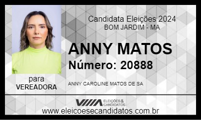 Candidato ANNY MATOS 2024 - BOM JARDIM - Eleições