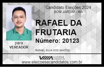 Candidato RAFAEL DA FRUTARIA 2024 - BOM JARDIM - Eleições