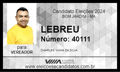 Candidato LEBREU 2024 - BOM JARDIM - Eleições