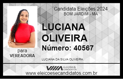 Candidato LUCIANA OLIVEIRA 2024 - BOM JARDIM - Eleições