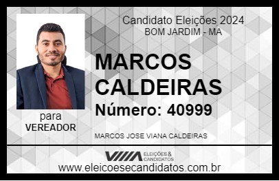 Candidato MARCOS CALDEIRAS 2024 - BOM JARDIM - Eleições