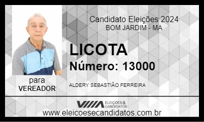 Candidato LICOTA 2024 - BOM JARDIM - Eleições