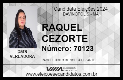 Candidato RAQUEL CEZORTE 2024 - DAVINÓPOLIS - Eleições